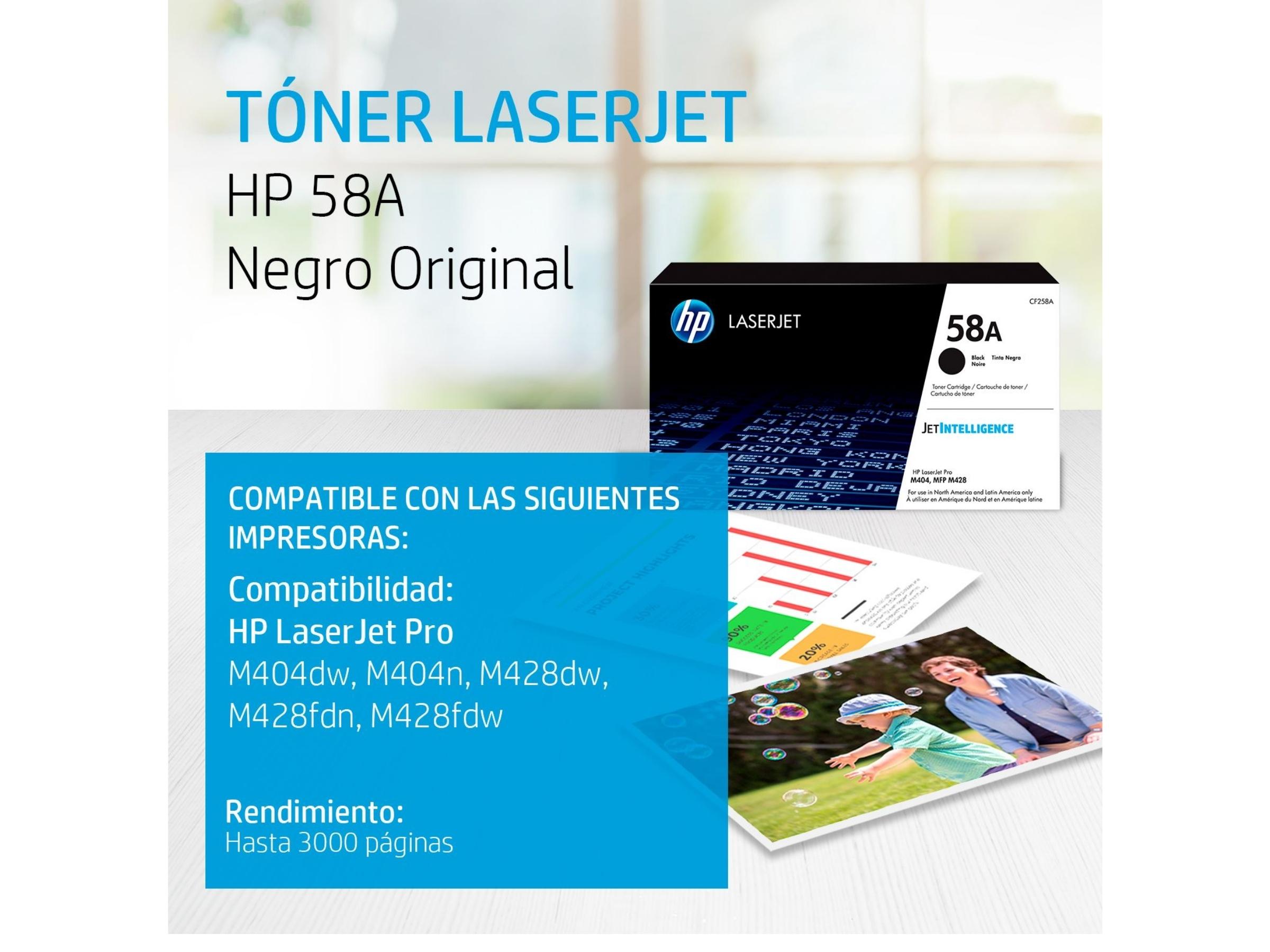 TONER HP 58A NEGRO (CF258A) LASERJET M404/M428 3000 PAG.